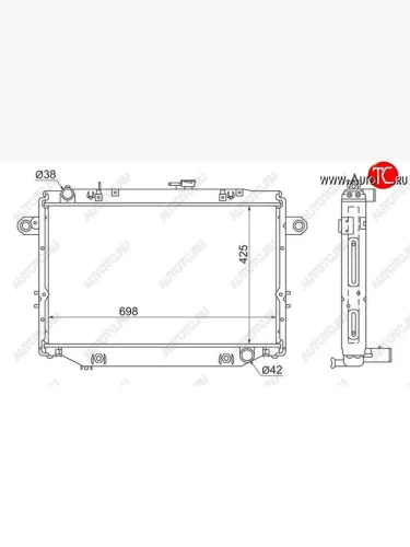Радиатор двигателя SAT (1HZ/1FZ-FE 4.2/4.5 GENERAL SPEC) Toyota Land Cruiser J105 (1998-2007)
