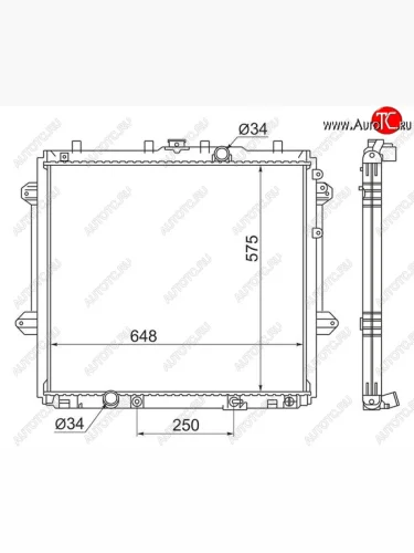 Радиатор двигателя SAT Toyota Land Cruiser Prado J150 1-ый рестайлинг (2013-2017)