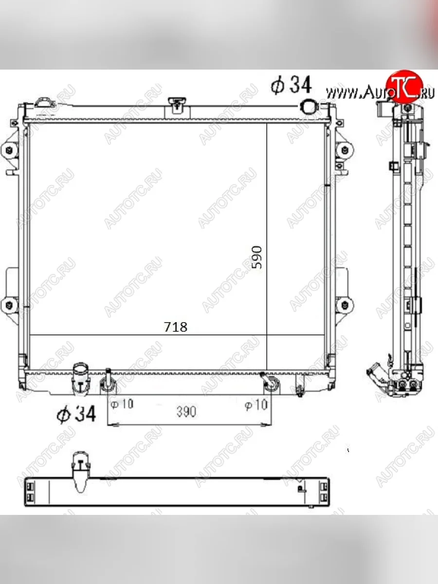 Радиатор двигателя SAT Toyota Land Cruiser 200 дорестайлинг (2007-2012)  в Самаре Самарской области