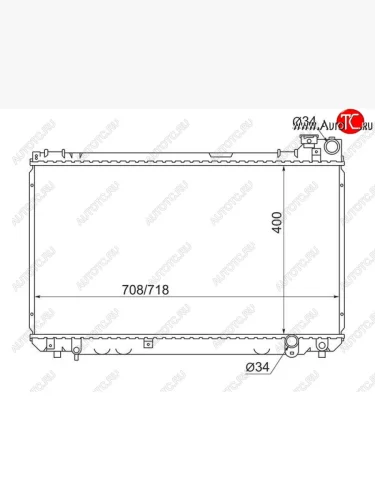 Радиатор двигателя SAT Toyota Mark 2 X110 седан дорестайлинг (2000-2002)
