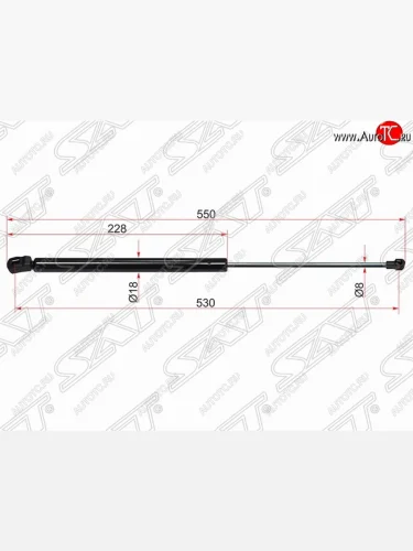 Газовый упор крышки багажника SAT Volkswagen Golf  7 Mk7 (2012-2017) хэтчбэк 5 дв. дорестайлинг