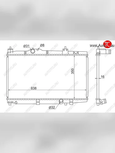 Радиатор двигателя SAT Toyota Probox (2002-2014)