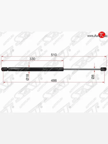 Газовый упор крышки багажника SAT Volkswagen Jetta A6 седан дорестайлинг (2011-2015)