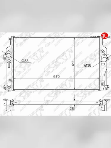 Радиатор двигателя SAT Toyota RAV4 XA40 5 дв. дорестайлинг (2012-2015)