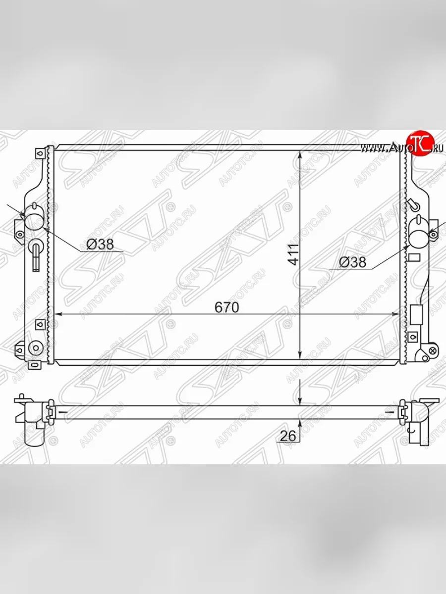Радиатор двигателя SAT Toyota RAV4 XA40 5 дв. дорестайлинг (2012-2015)  в Самаре Самарской области