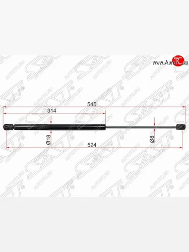 Газовый упор крышки багажника SAT Volkswagen Polo Mk5 6R,6C,61 хэтчбек 5 дв. дорестайлинг (2009-2015)