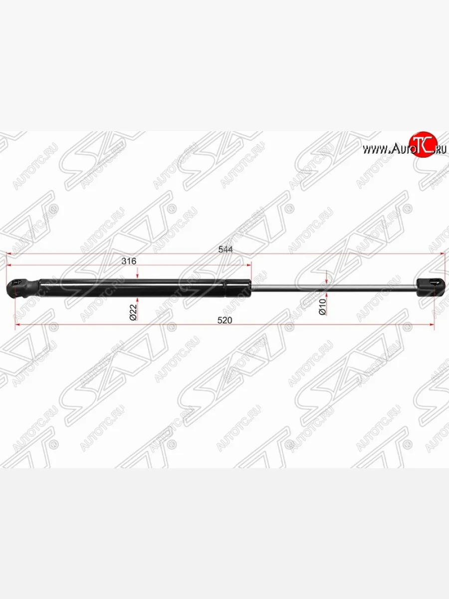 Газовый упор крышки багажника SAT Volkswagen Tiguan NF дорестайлинг (2006-2011)  в Воронеже Воронежской области