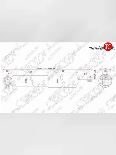Амортизатор передний SAT Isuzu Elf (NPR75)  дорестайлинг (2006-2014)
