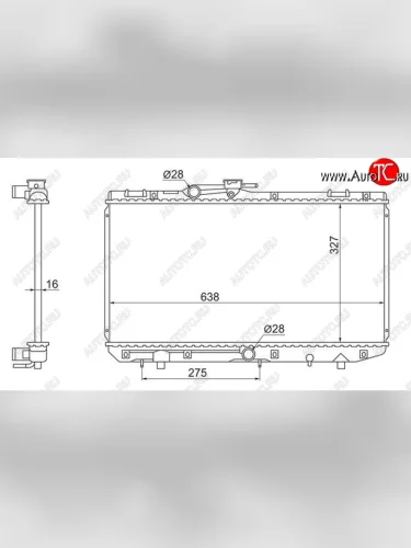 Радиатор двигателя SAT Toyota Starlet  P80 (1989-1995) дорестайлинг, хэтчбэк 3 дв., дорестайлинг, хэтчбэк 5 дв., 1-ый рестайлинг, хэтчбэк 3 дв., 2-ой рестайлинг, хэтчбэк 3 дв.