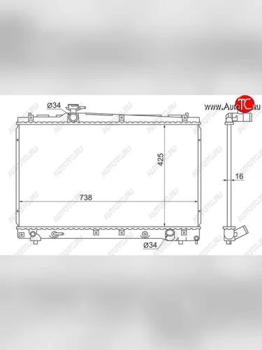 Радиатор двигателя SAT (1AZ / 2AZ / 3ZR) Toyota Noah 1 рестайлинг (2004-2007)