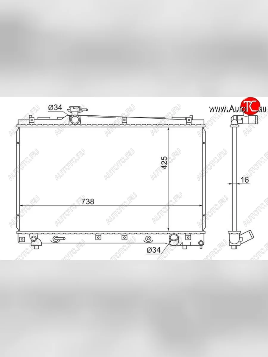 Радиатор двигателя SAT (1AZ / 2AZ / 3ZR) Toyota Noah 1 рестайлинг (2004-2007)  с доставкой в г. Керчь