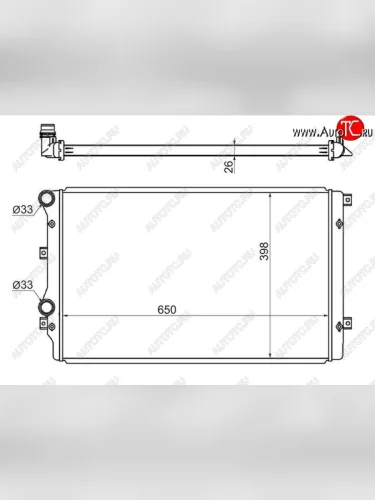 Радиатор двигателя SAT (пластинчатый, Китай) Skoda Superb B6 (3T) лифтбэк дорестайлинг (2008-2013)