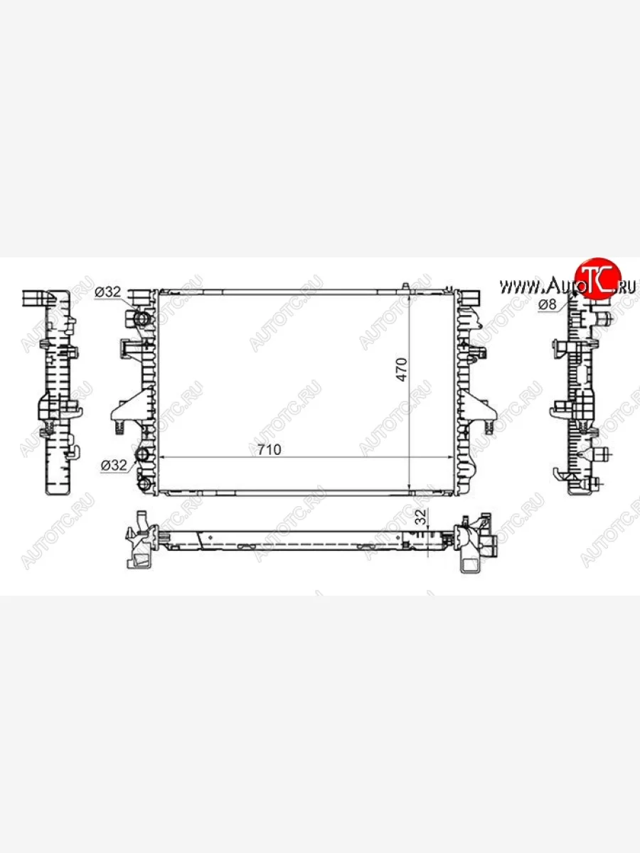 Радиатор двигателя SAT Volkswagen Transporter T5 дорестайлинг (2003-2009)  в Самаре Самарской области