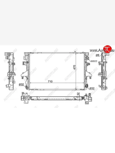 Радиатор двигателя SAT Volkswagen Transporter T5 дорестайлинг (2003-2009)