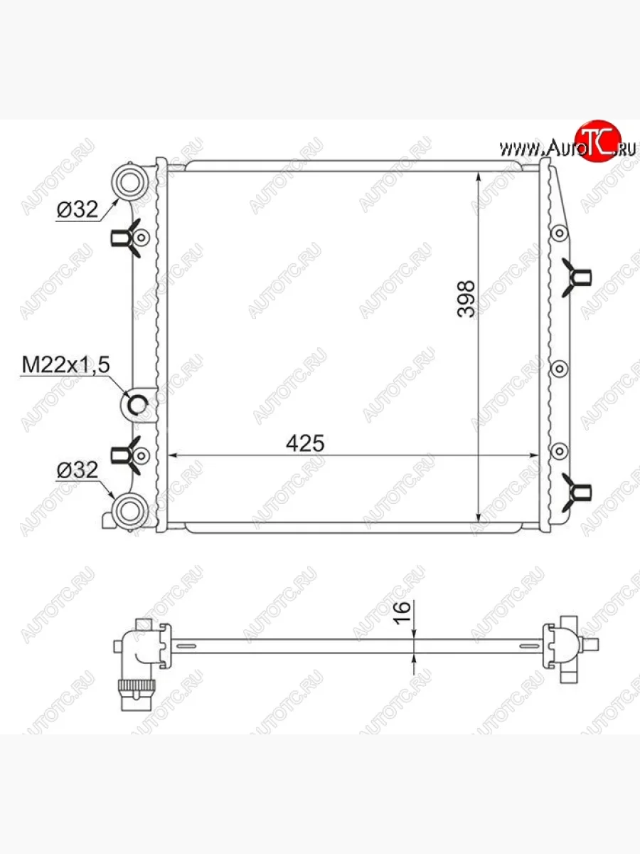 Радиатор двигателя SAT Skoda Fabia Mk1 седан рестайлинг (2004-2008)  в Керчи Республика Крым