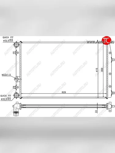 Радиатор двигателя SAT Seat Ibiza 6L хэтчбэк 3 дв. дорестайлинг (2002-2006)