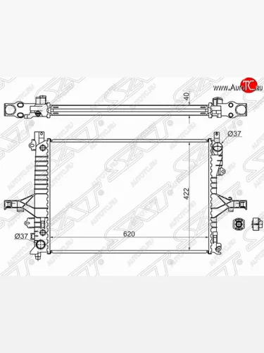Радиатор двигателя SAT (трубчатый, МКПП/АКПП) Volvo S60 RS,RH седан дорестайлинг (2000-2004)