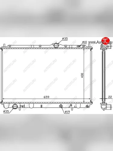 Радиатор двигателя (пластинчатый, 1.6/1.8/2.0, МКПП/АКПП) SAT (16 мм) Volvo S40 VS седан дорестайлинг (1996-2000)
