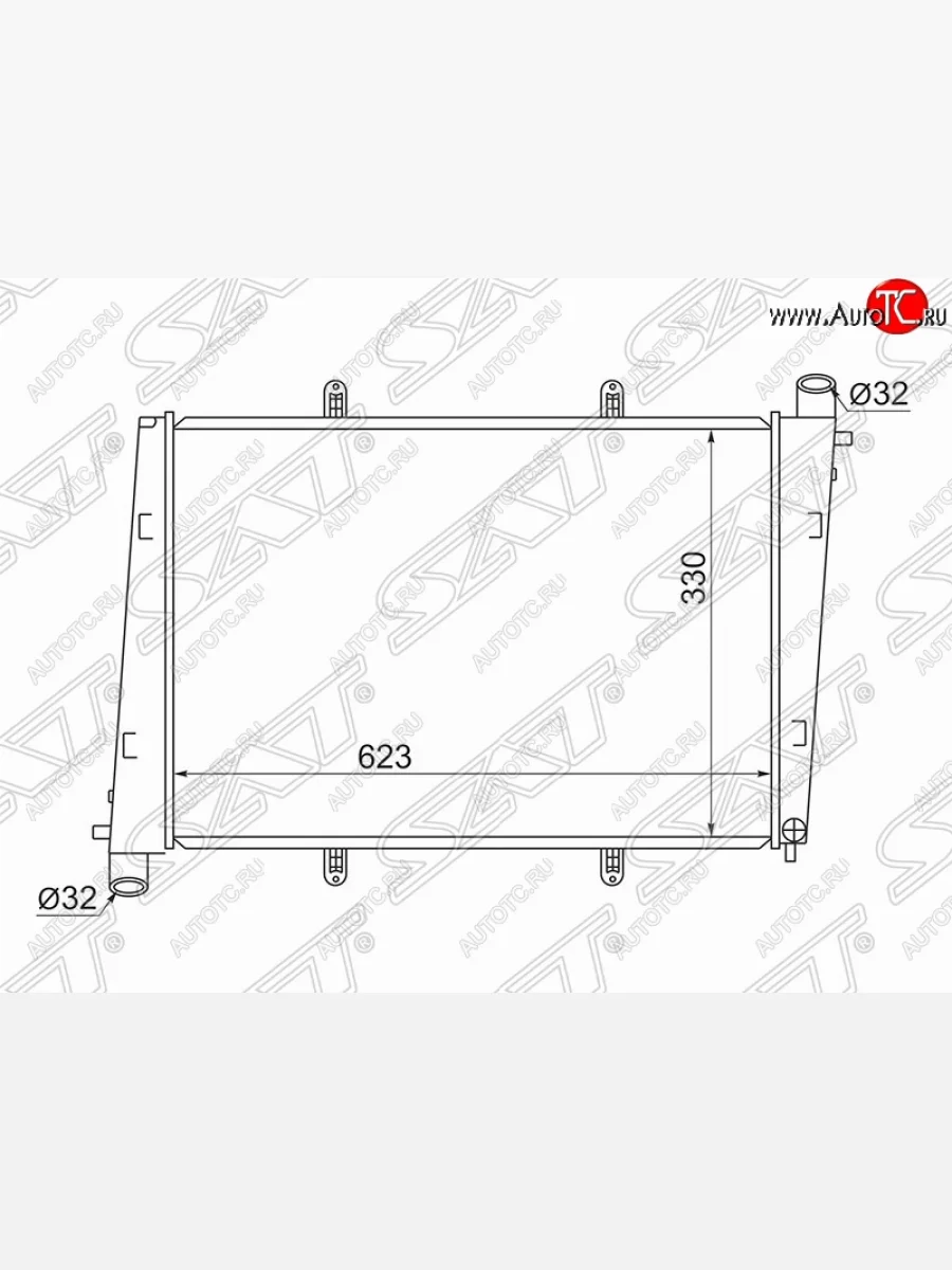 Радиатор двигателя (пластинчатый, 1.9/2.0T, МКПП/АКПП) SAT (26 мм)  Volvo  S40  VS седан, V40  универсал  в Керчи Республика Крым