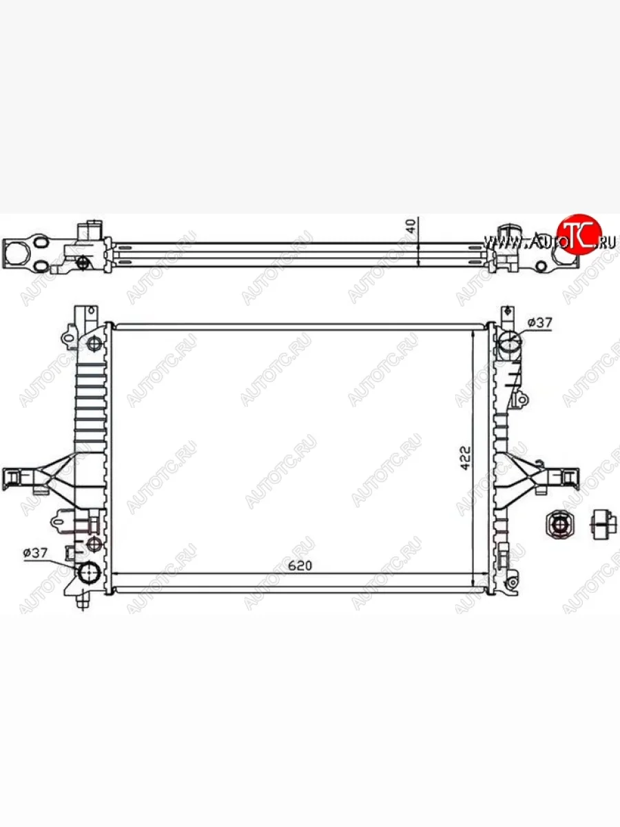 Радиатор двигателя SAT (пластинчатый, АКПП) Volvo S80 TS седан дорестайлинг (1998-2003)  с доставкой в г. Керчь