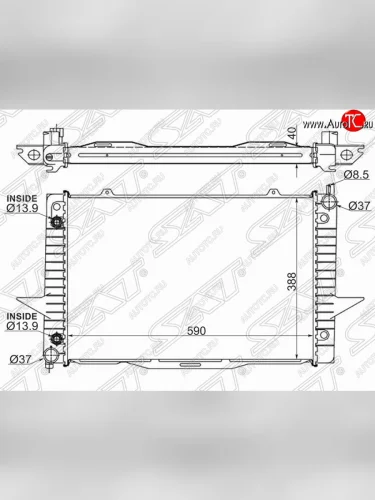 Радиатор двигателя (пластинчатый, АКПП) SAT (32 мм) Volvo S70 (1996-2000)