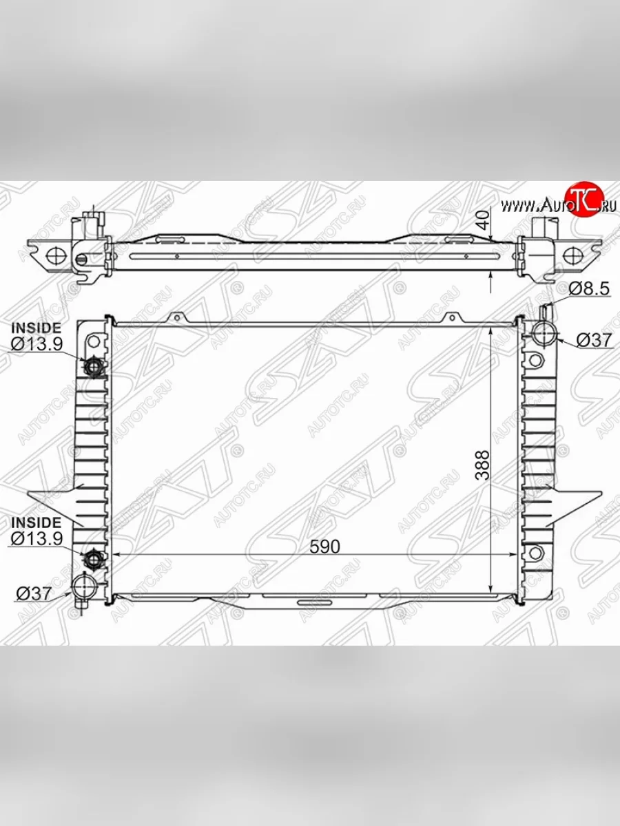 Радиатор двигателя (пластинчатый, АКПП) SAT (32 мм)  Volvo  S70, V70  в Керчи Республика Крым