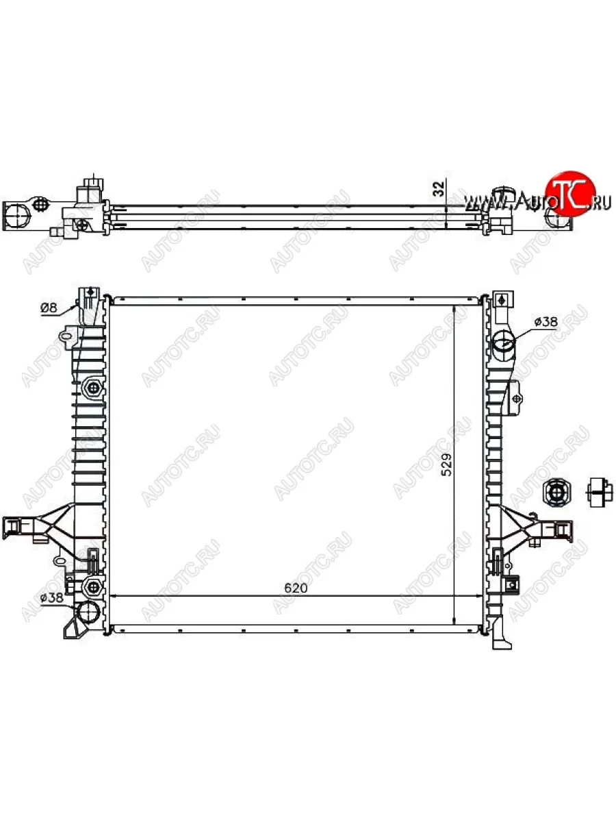 Радиатор двигателя (пластинчатый, МКПП/АКПП) SAT (32 мм) Volvo XC90 C дорестайлинг (2002-2006)  в Перми Пермском крае