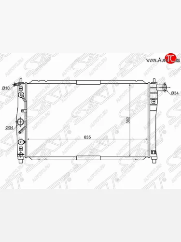 Радиатор двигателя SAT ( (пластинчатый, 1.3/1.5/1.6, АКПП, кондиционер) ЗАЗ Sens хэтчбэк (2007-2017)