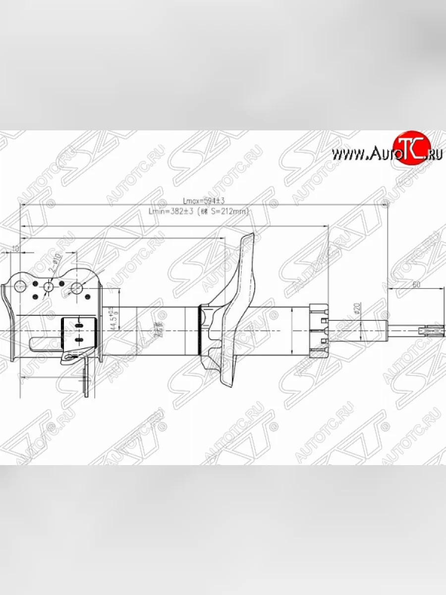 Левый амортизатор задний SAT Mazda Premacy (1999-2004)  в Керчи Республика Крым