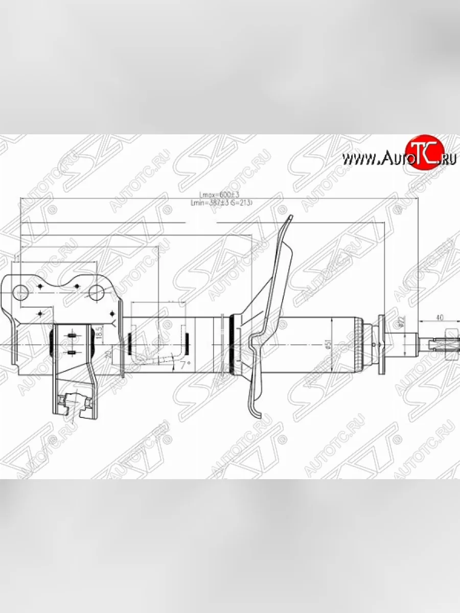 Левый амортизатор задний SAT Nissan X-trail 1 T30 дорестайлинг (2000-2003)  в Самаре Самарской области