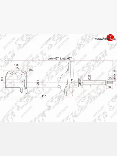 Левый амортизатор задний 4WD SAT Subaru Impreza  GC - Legacy  BD/B11