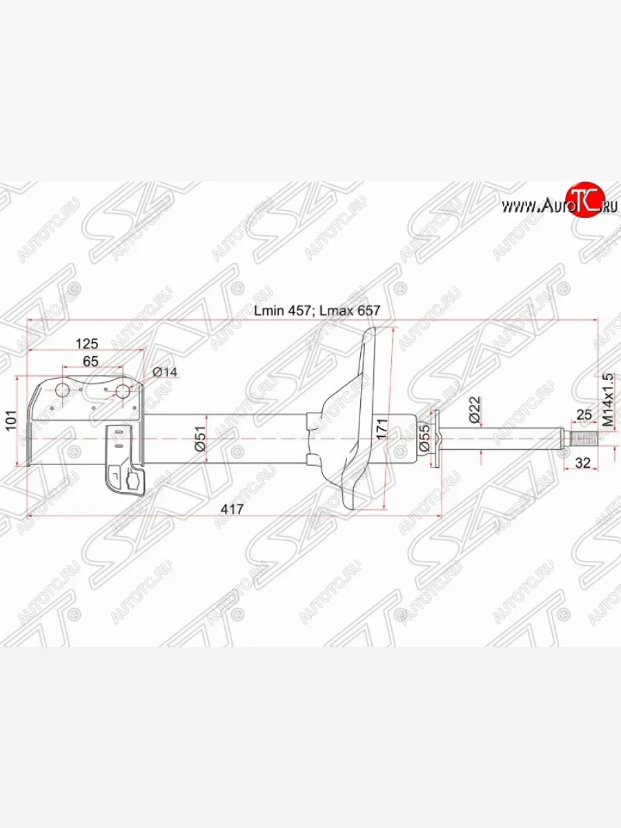 Левый амортизатор задний 4WD SAT Subaru Impreza GC седан (1992-2000)  в Самаре Самарской области