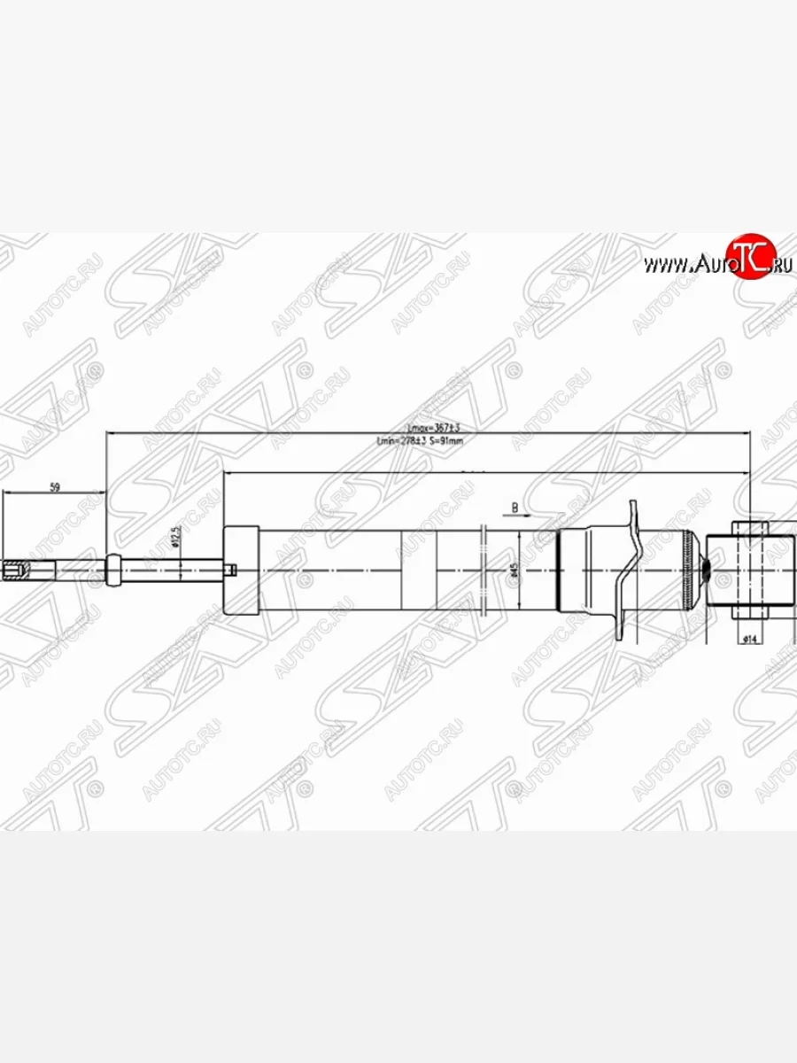 Амортизатор задний SAT (установка на левую или правую сторону)  Toyota Caldina (2002-2007) T240  в Воронеже Воронежской области