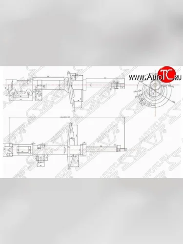 Левый амортизатор задний SAT (пружина бочка) Toyota Windom (2001-2006)