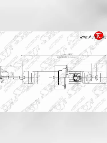 Амортизатор передний SAT (LH=RH) Honda Civic  EJ,EK,EM - partner