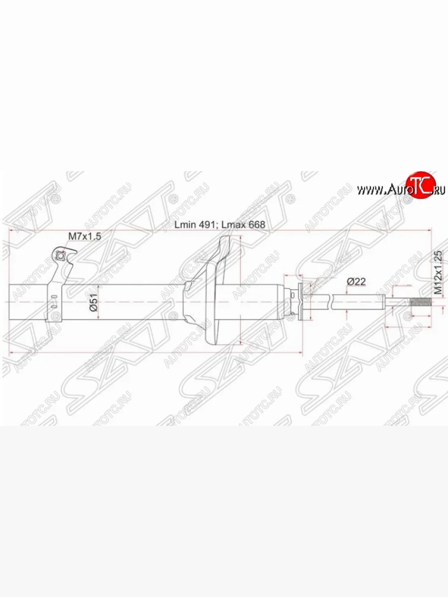 Левый амортизатор передний SAT Honda HR-V GH1,GH2 дорестайлинг 3 дв. (1998-2001)  в Керчи Республика Крым
