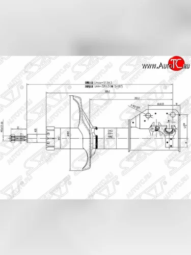 Левый амортизатор передний SAT Mazda Premacy (1999-2004)
