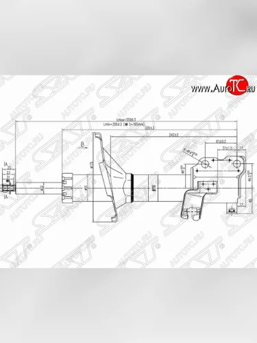 Левый амортизатор передний SAT Nissan Maxima A32 (1994-2000)