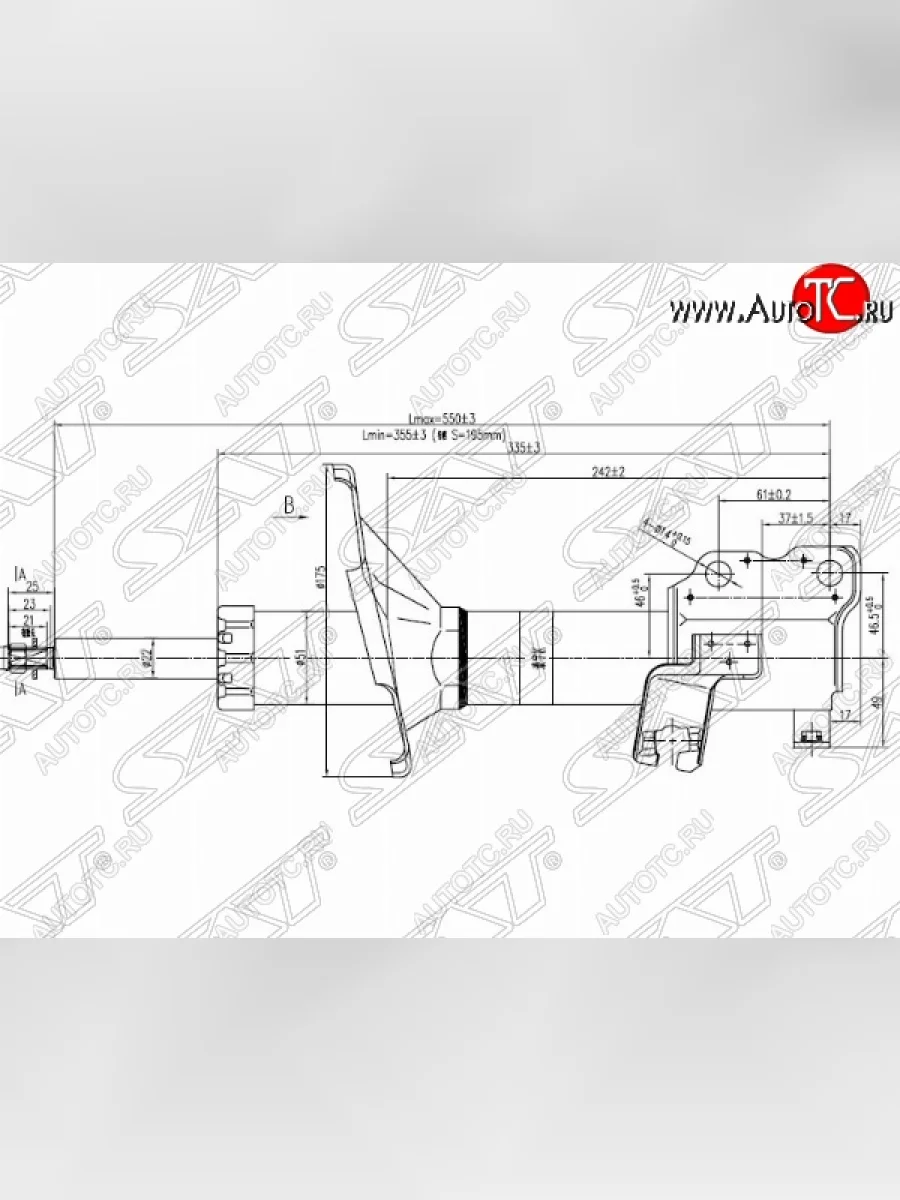 Левый амортизатор передний SAT Nissan Maxima A32 (1994-2000)  в Керчи Республика Крым