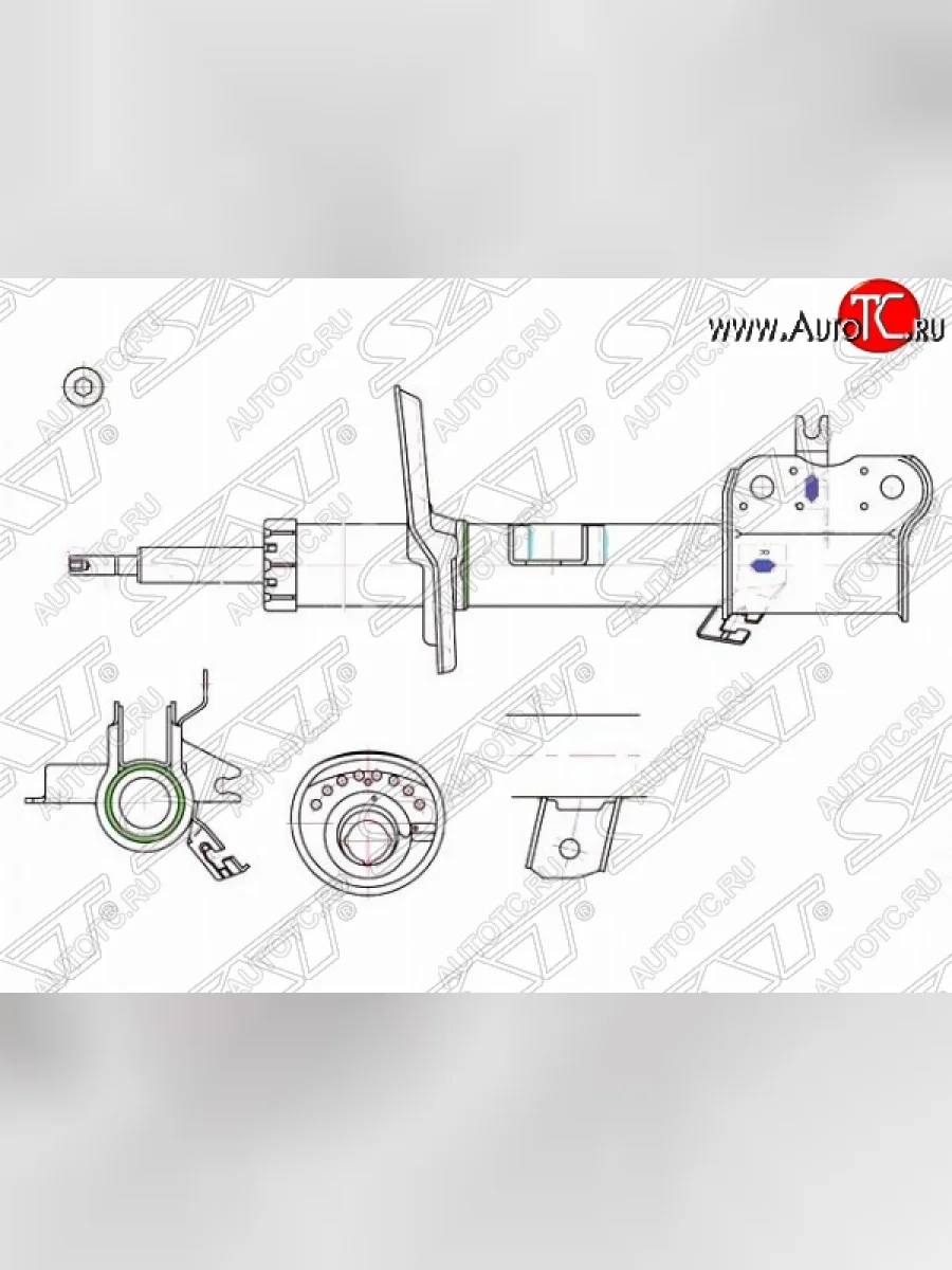 Левый амортизатор передний SAT Nissan Qashqai 1 J10 дорестайлинг (2007-2010)  в Перми Пермском крае
