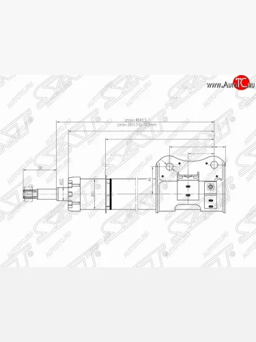 Левый амортизатор передний SAT Suzuki Escudo  1 (1988-1997) дорестайлинг, рестайлинг
