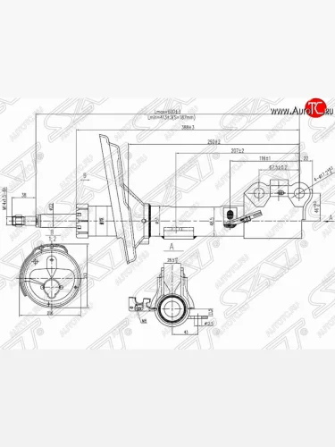 Левый амортизатор передний SAT Toyota Harrier XU30 (2003-2013)