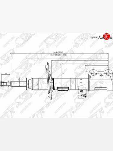 Левый амортизатор передний SAT Toyota Noah 1 дорестайлинг (2001-2004)