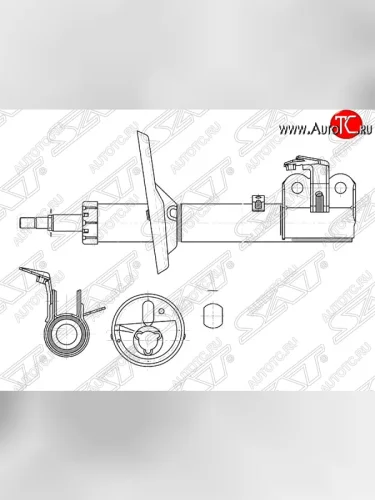 Левый амортизатор передний SAT Toyota RAV4  XA10 (1994-1997) 3 дв. дорестайлинг, 5 дв. дорестайлинг