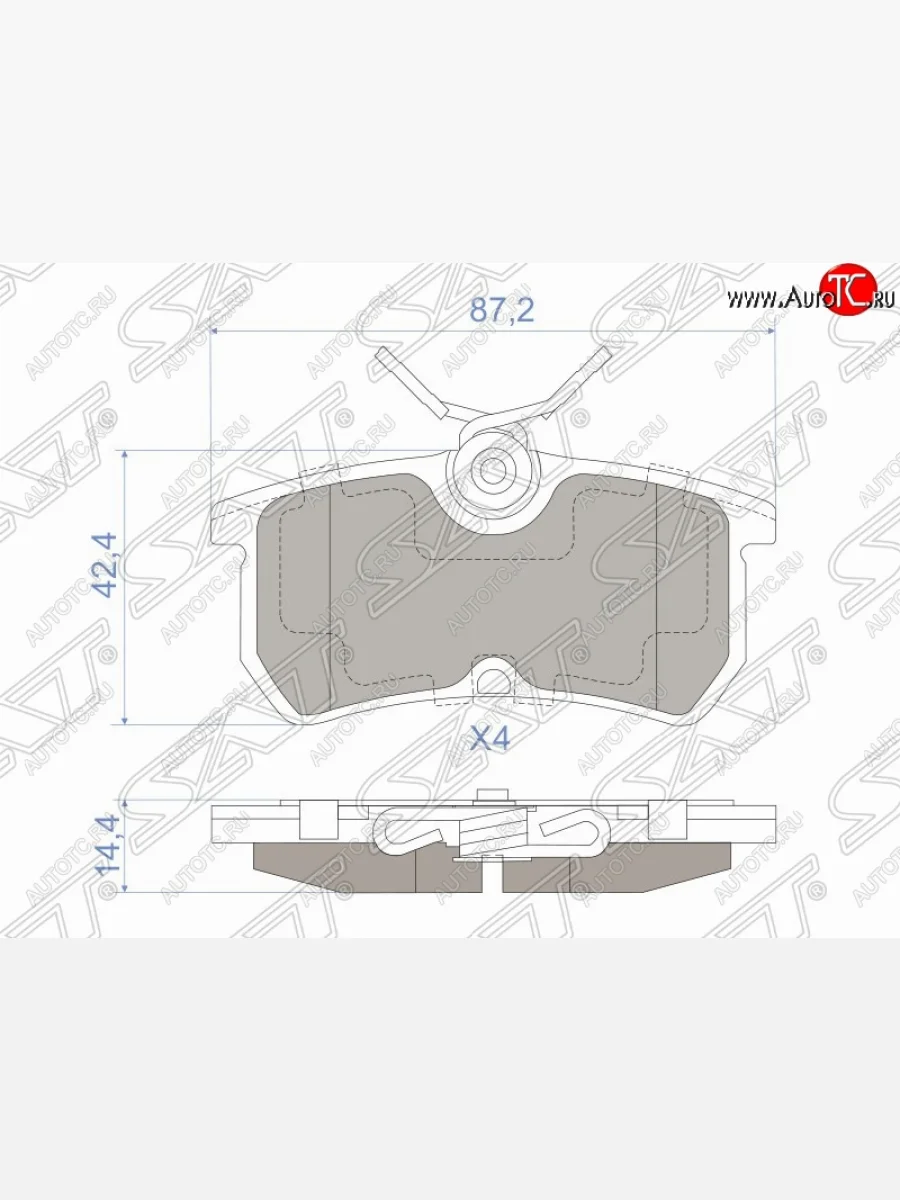 Колодки тормозные задние SAT Ford Focus 1 хэтчбэк 3 дв. дорестайлинг (1998-2002)  в Перми Пермском крае