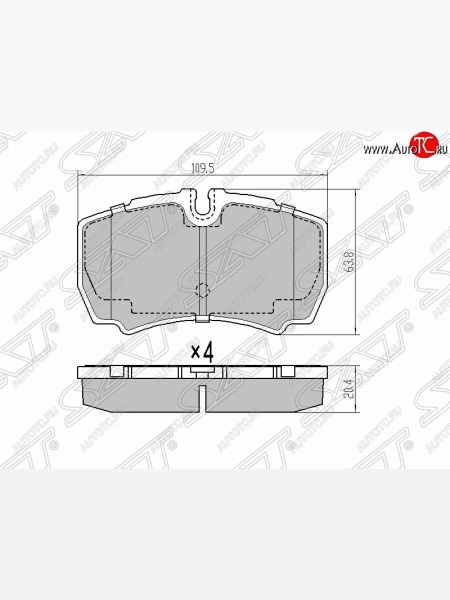 Колодки тормозные задние SAT Ford Transit цельнометаллический фургон (2006-2014)  в Перми Пермском крае