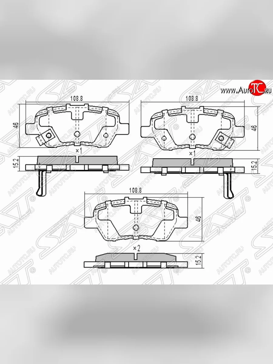 Колодки тормозные задние SAT Honda StepWagon RG минивэн дорестайлинг (2005-2007)  в Керчи Республика Крым