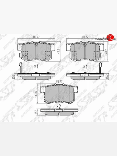 Колодки тормозные задние SAT Honda CR-V RD4,RD5,RD6,RD7,RD9  рестайлинг (2004-2006)