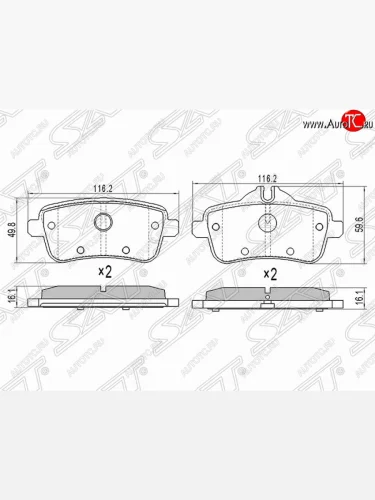 Колодки тормозные задние SAT Mercedes-Benz ML class W166 (2011-2015)