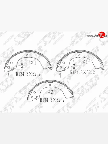 Колодки тормозные задние SAT Mitsubishi L200 4  дорестайлинг (2006-2014)